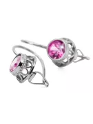 Vintage craft Earrings Amethyst Sterling silver 925 vec117s